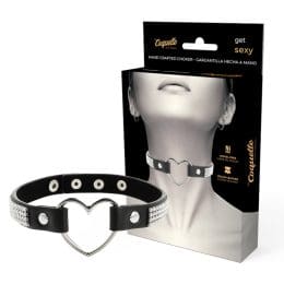 COQUETTE - CHIC DESIRE VEGAN LEATHER CHOKER WITH HEART 2